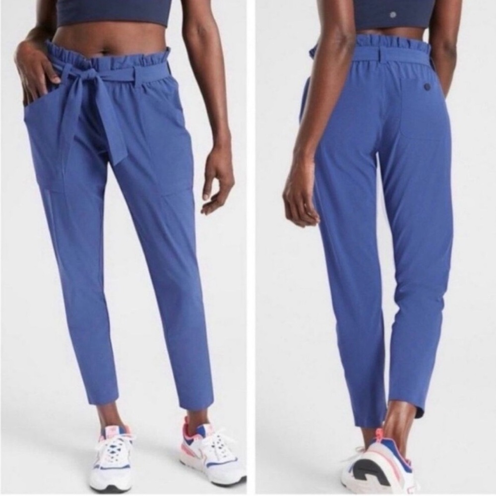 Athleta Women's Skyline Paper Bag Pants in Sky Blue Size 2P